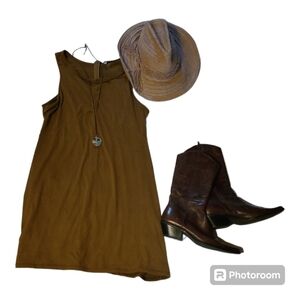 NWT* The Royal Standard* Faux Suede Dress* Brown* Sz L & Sz XL